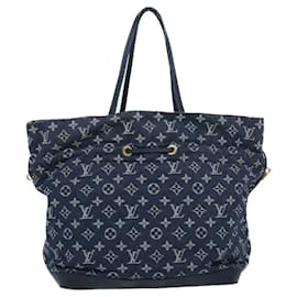 Louis Vuitton-LOUIS VUITTON Monogram Denim Noe full MM Shoulder Bag Navy M40869 Auth bs1456a-Navy blue
