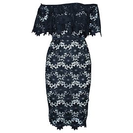 Coast Off-Shoulder-Kleid aus marineblauer Spitze Blau Marineblau