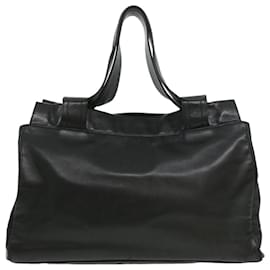 Chanel-CHANEL COCO Mark Tote Bag Lamb Skin Black CC Auth bs1448a-Black