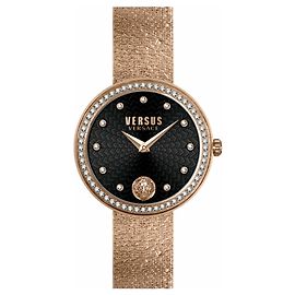 Relógio de pulso em cristal Lea da Versus Versace Marrom Rosa