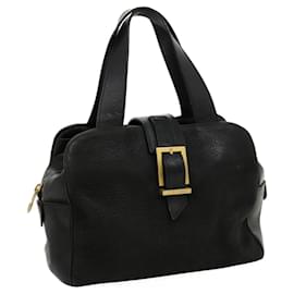 Céline-CELINE Hand Bag Leather Black Auth rd2165-Black