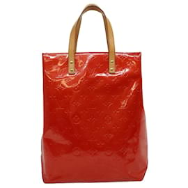Louis Vuitton-LOUIS VUITTON Monogram Vernis Reade MM Hand Bag Red M91086 LV Auth ki2018-Red