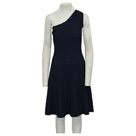 Michael Kors-One Shoulder Navy Blue Dress-Blue,Navy blue