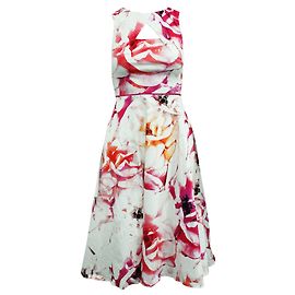 Coast Vestido de algodón con estampado floral blanco Otro