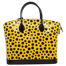 Louis Vuitton-LOUIS VUITTON Vernis Dot Infinity Lockit MM Hand Bag Yellow M91398 Auth lt555a-Black,Yellow