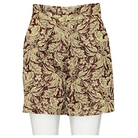 Dolce & Gabbana-Golden Print Jacquard Shorts-Golden,Metallic