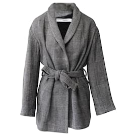 Iro-Iro Coat with Shawl Collar in Grey Acrylic-Grey