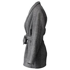Iro-Iro Coat with Shawl Collar in Grey Acrylic-Grey