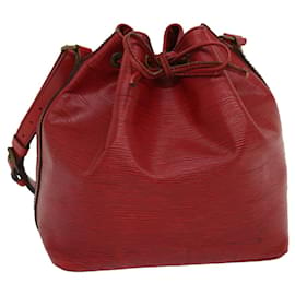 Louis Vuitton-Bolsa de ombro LOUIS VUITTON Epi Petit Noe vermelha M44107 LV Auth pt2470-Vermelho