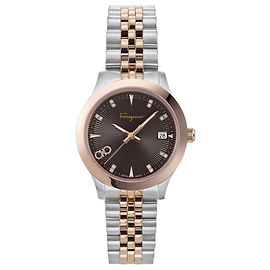 Salvatore Ferragamo Ferragamo Duo Diamond Bracelet Watch Metallic
