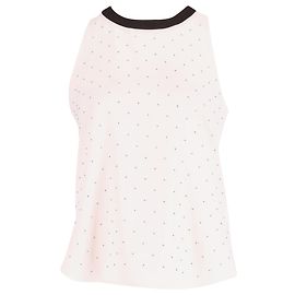 Blusa sem mangas pontilhada e pontilhada em poliéster creme Balenciaga Branco Cru