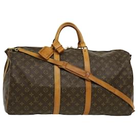 Louis Vuitton-LOUIS VUITTON Monogram Keepall Bandouliere 55 Boston Bag M41414 LV Auth th2756-Monogram