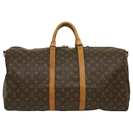 Louis Vuitton-LOUIS VUITTON Monogram Keepall Bandouliere 55 Boston Bag M41414 LV Auth th2756-Monogram