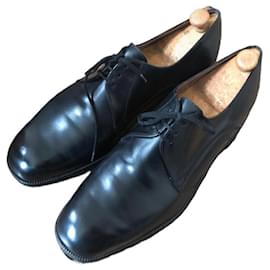 Bally-Bally lace-up derbies 45 black polished leather-Black