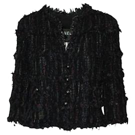 Chanel-Navy Blue Jacket with Fringes 2006 Cruise Collection -Blue,Navy blue