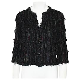 Chanel-Navy Blue Jacket with Fringes 2006 Cruise Collection -Blue,Navy blue