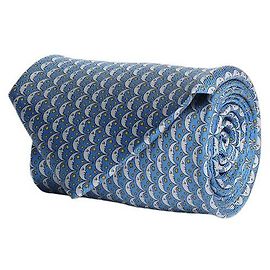 Salvatore Ferragamo Seidenkrawatte mit Mond-Print Blau