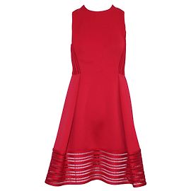 Calvin Klein Vestido Rojo con Encaje Roja