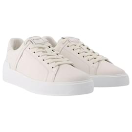Balmain-B Court-Calfskin in White Leather-White