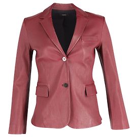 Blazer Theory Encolhido em Couro Borgonha Bordeaux