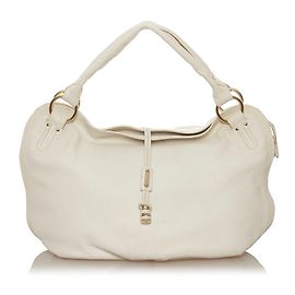 Céline Celine White Large Bittersweet Leather Shoulder Bag White