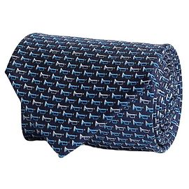 Salvatore Ferragamo Cravate trompette en soie Bleu