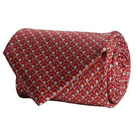 Cravate en soie à imprimé balle de golf Salvatore Ferragamo Rouge