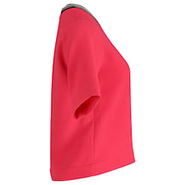 Sandro-Top texturizado con cuello a rayas Sandro Elien en poliéster rosa-Rosa