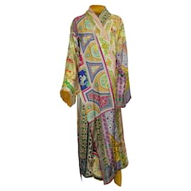 Etro Kimono/abrigo patchwork estampado amarillo Amarillo