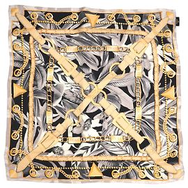 Corrente Guess Luxe e lenço de seda orquídea Preto Cinza Amarelo