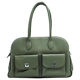 Hermès-Olive Green Togo Tote Bag Leather Lined -Green