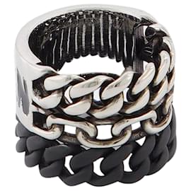 Alexander Mcqueen-Graffiti Chain Ring, brass-Silvery,Metallic