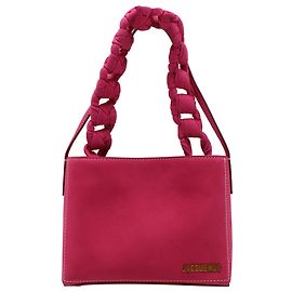 Jacquemus Sac Le Sac Noeud Braded Handle en Daim Rose Rose