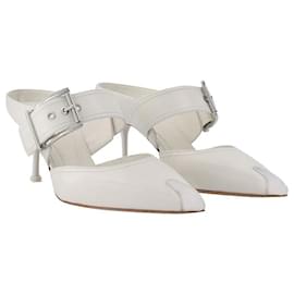 Alexander Mcqueen-Boxcar pumps in Ivory and Silver Leather-Multiple colors