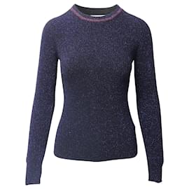 Ba&Sh-Ba&Sh Sparkling Sweater in Midnight Blue Polyester-Blue