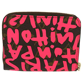 Louis Vuitton-LOUIS VUITTON Zippy Geldbörse mit Monogramm-Graffiti Pink LV Auth 29930BEIM-Pink
