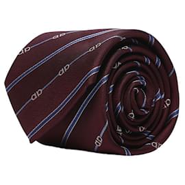 Salvatore Ferragamo-Logo-Print Silk Necktie-Red