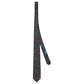 Salvatore Ferragamo-Salvatore Ferragamo Floral-Print Silk Necktie-Blue