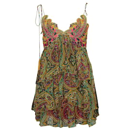 Etro-Colorful Print Layered Spaghetti Shoulder Straps Top-Other