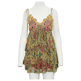 Etro-Colorful Print Layered Spaghetti Shoulder Straps Top-Other