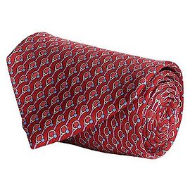 Salvatore Ferragamo Seidenkrawatte mit Tennis-Print Rot