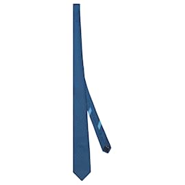 Salvatore Ferragamo-Giraffe-Print Silk Necktie-Blue