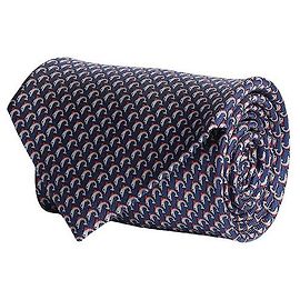 Salvatore Ferragamo Seidenkrawatte mit Delphin-Print Blau