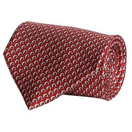 Salvatore Ferragamo Seidenkrawatte mit Delphin-Print Rot
