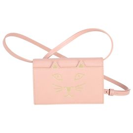 Borsa A Tracolla Lunga Feline Charlotte Olympia in Pelle Rosa Rosa