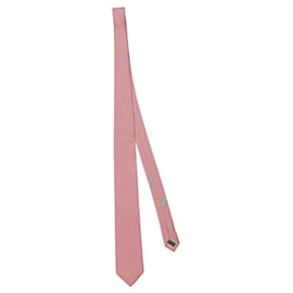 Salvatore Ferragamo-Dog-Print Silk Necktie-Pink
