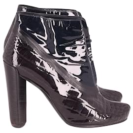 Louis Vuitton-Louis Vuitton High Heel Ankle Boots in Black Patent Leather -Black