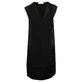 Vince-Vince Paneled Mini Dress in Black Viscose -Black