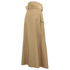 Vince-Vince High Rise Belted Midi Skirt in Brown Viscose -Brown