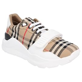 Burberry-Burberry men regis sneaker in vintage check suede and leather mix-Other